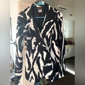 Zebra Print Rare Structured Blazer Coat Jacket VTG 90s